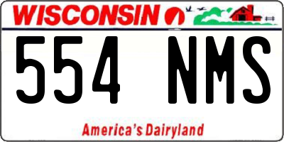 WI license plate 554NMS