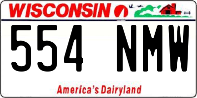 WI license plate 554NMW