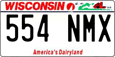 WI license plate 554NMX