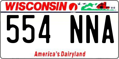 WI license plate 554NNA