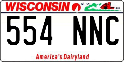 WI license plate 554NNC