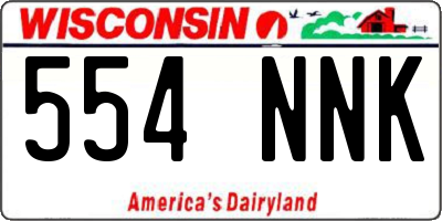 WI license plate 554NNK