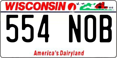WI license plate 554NOB