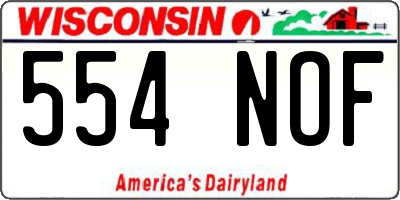WI license plate 554NOF
