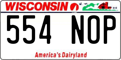 WI license plate 554NOP