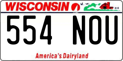 WI license plate 554NOU