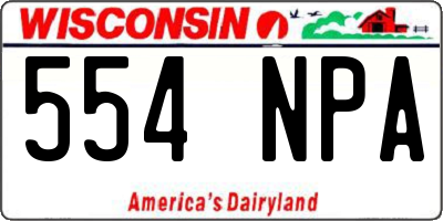 WI license plate 554NPA