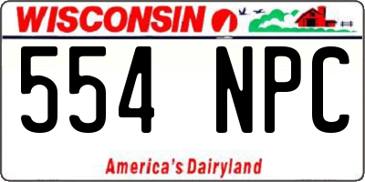 WI license plate 554NPC