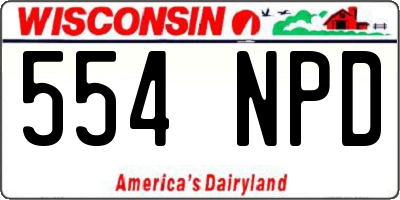 WI license plate 554NPD