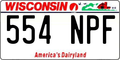 WI license plate 554NPF