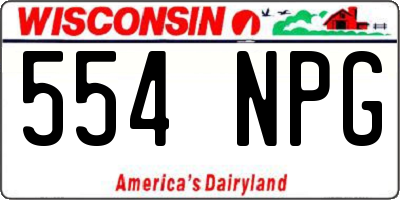 WI license plate 554NPG