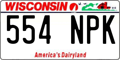WI license plate 554NPK