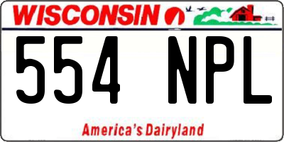 WI license plate 554NPL