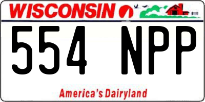 WI license plate 554NPP