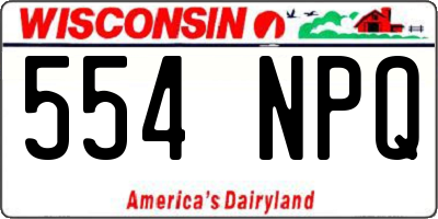 WI license plate 554NPQ