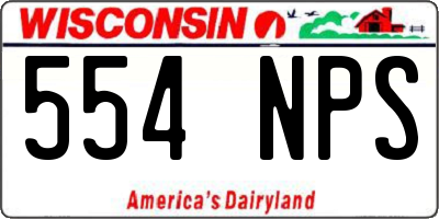 WI license plate 554NPS