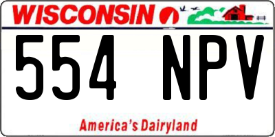 WI license plate 554NPV