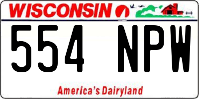 WI license plate 554NPW