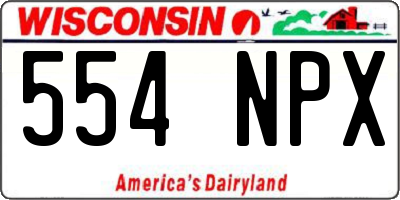 WI license plate 554NPX