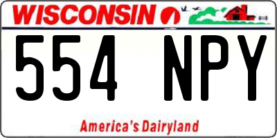 WI license plate 554NPY