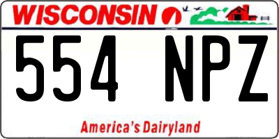 WI license plate 554NPZ
