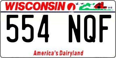 WI license plate 554NQF