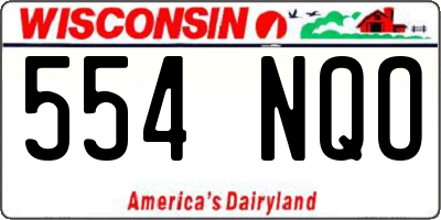 WI license plate 554NQO