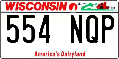 WI license plate 554NQP