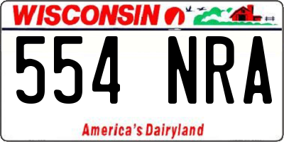 WI license plate 554NRA