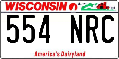 WI license plate 554NRC