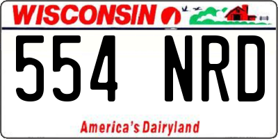WI license plate 554NRD