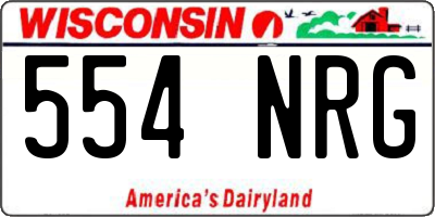 WI license plate 554NRG