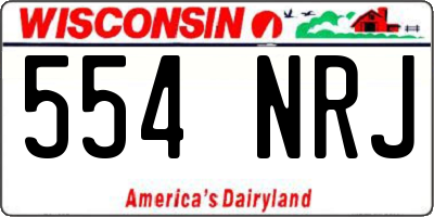 WI license plate 554NRJ