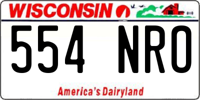 WI license plate 554NRO