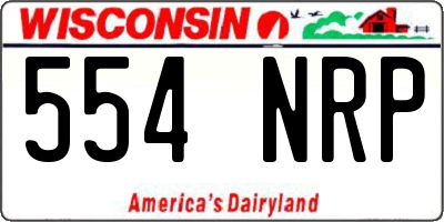 WI license plate 554NRP