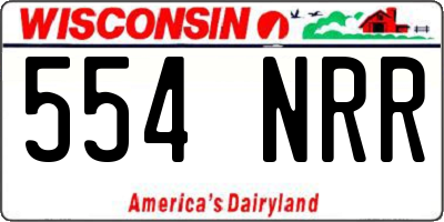 WI license plate 554NRR