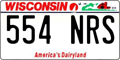 WI license plate 554NRS