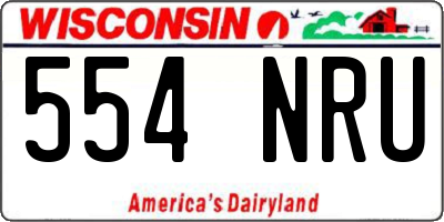 WI license plate 554NRU