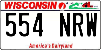 WI license plate 554NRW