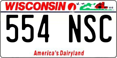 WI license plate 554NSC