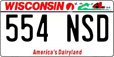 WI license plate 554NSD