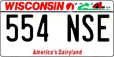 WI license plate 554NSE