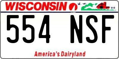 WI license plate 554NSF