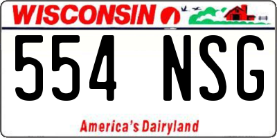 WI license plate 554NSG
