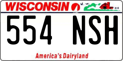 WI license plate 554NSH