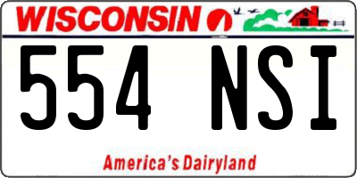 WI license plate 554NSI