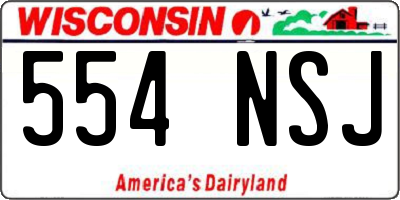 WI license plate 554NSJ