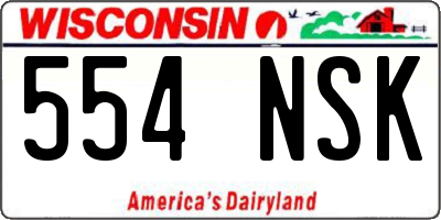 WI license plate 554NSK