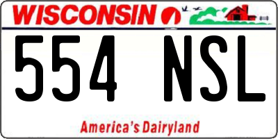 WI license plate 554NSL