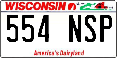 WI license plate 554NSP